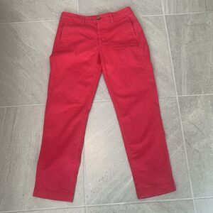 J Crew High Rise Girlfriend Chin Pants Womens Size 2 Red Style